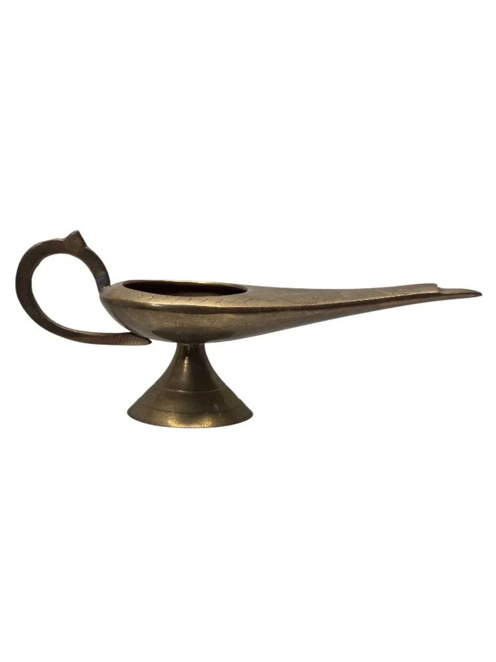 Vintage Solid Brass Aladdin Genie Lamp Candle Holder Made In India 6.5